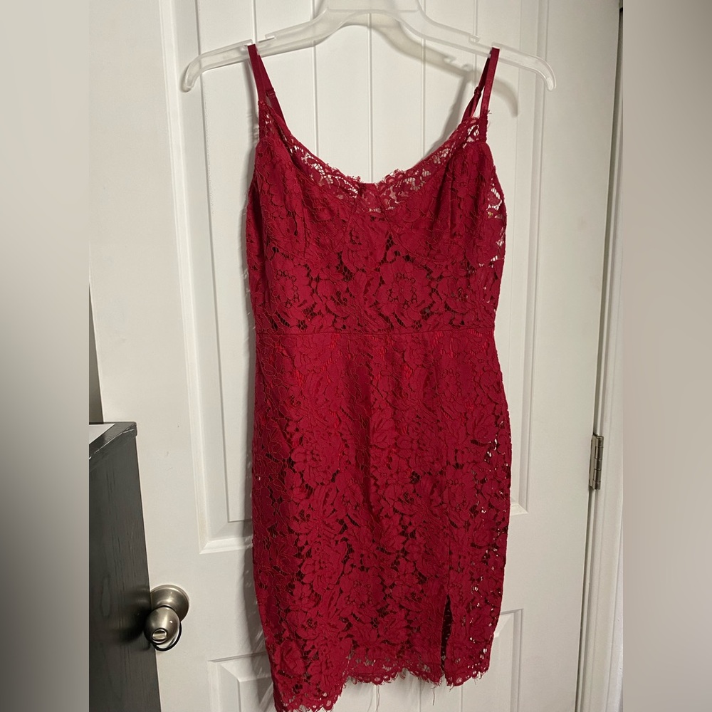 Fashion Nova red floral laces dress